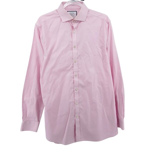 Charles Tyrwhitt Pink Extra Slim Fit Button Down Shirt Mens LG Preppy Work - Picture 1 of 8